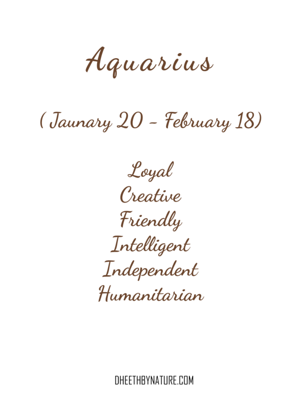 Aquarius text - Dheeth By Nature