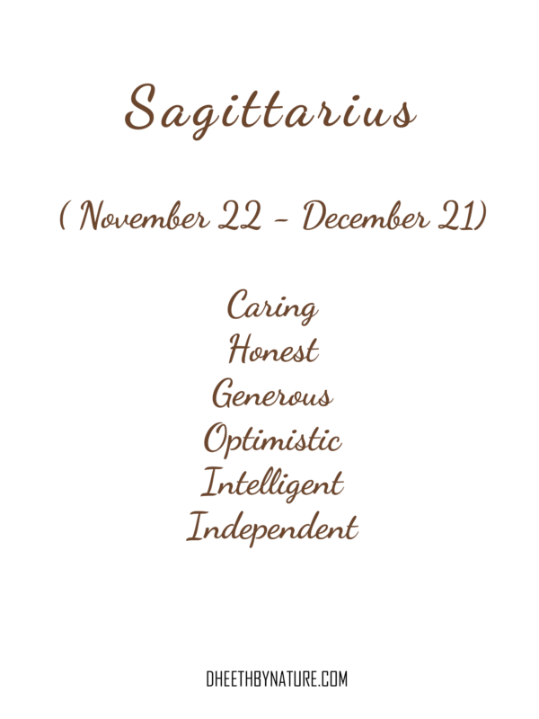 Saggitarius text - Dheeth By Nature