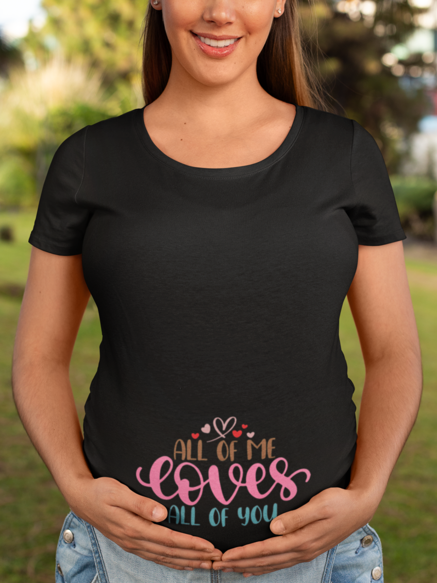 All of Me Loves All of You Maternity T Shirt Dress – Heartfelt Pregnancy Tee black - Dheeth By Nature