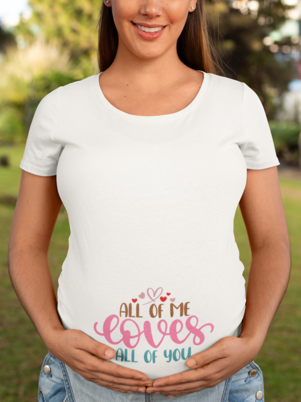 All of Me Loves All of You Maternity T Shirt Dress – Heartfelt Pregnancy Tee white - Dheeth By Nature