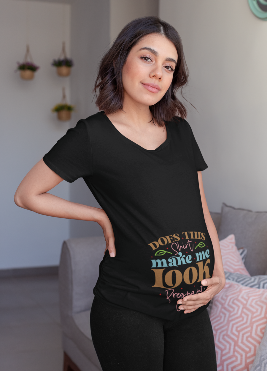Does This Shirt Make Me Look Pregnant Maternity T Shirt Dress – Funny Pregnancy Teeblack - Dheeth By Nature