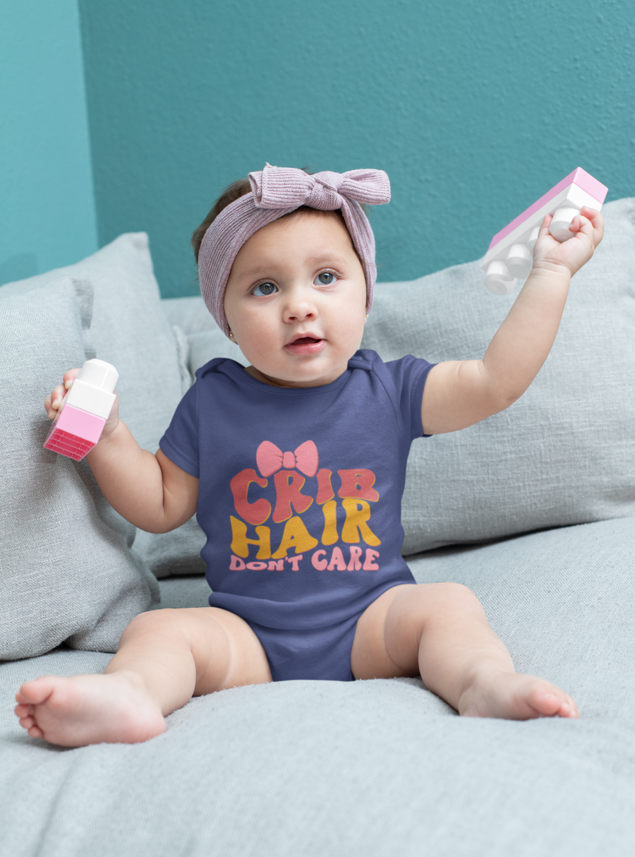 Crib Hair Dont Care Baby Romper orchidblue dheethbynautre - Dheeth By Nature