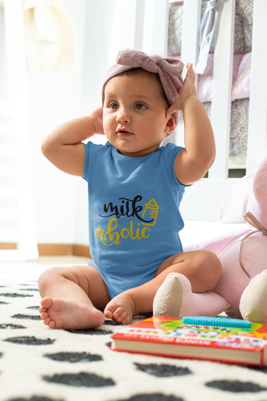 Milkaholic Romper orchid blue onsie dheethbynature - Dheeth By Nature