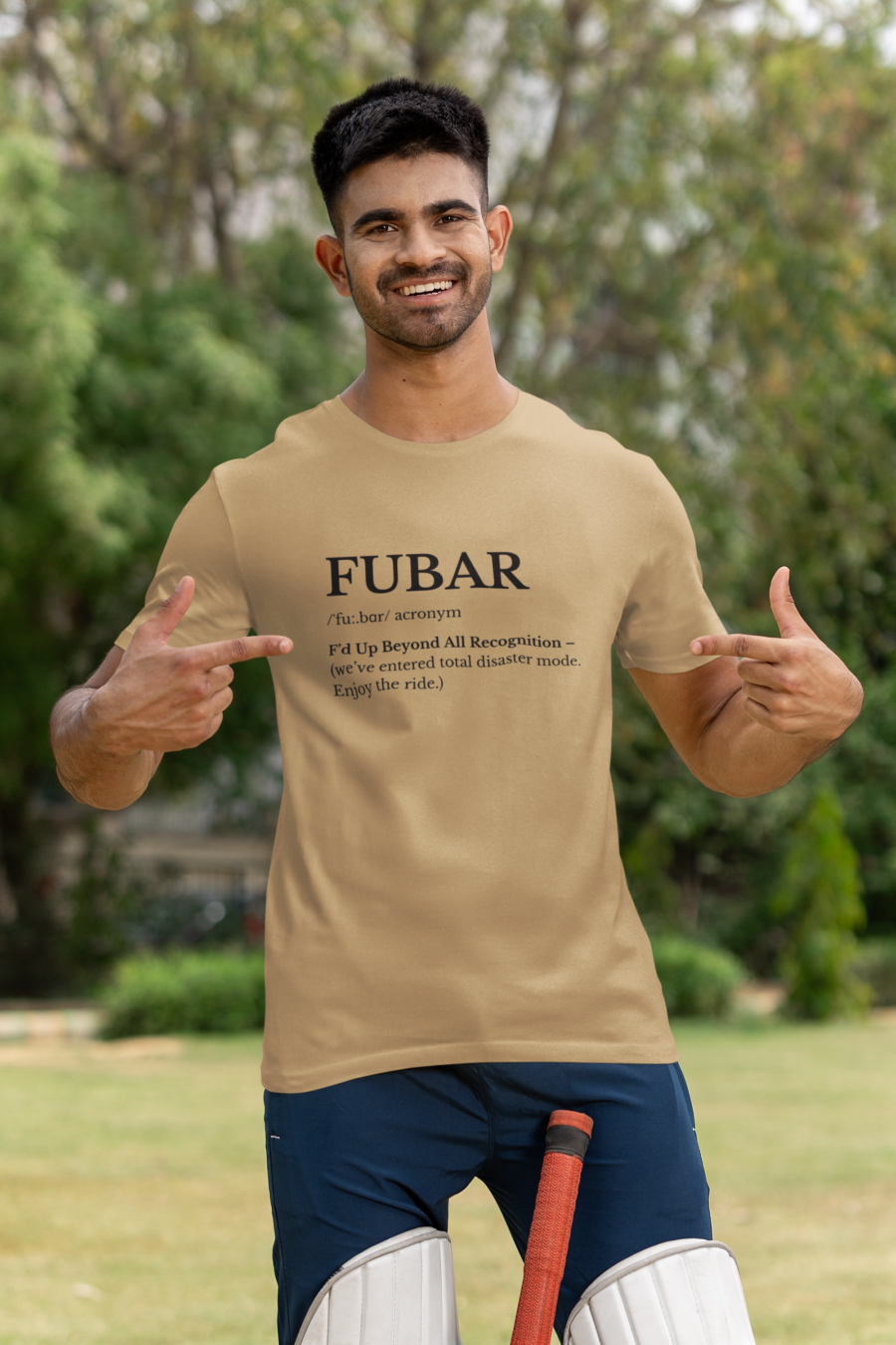 UBAR Graphic T Shirt – Edgy Humor Unisex Classic Crew T Shirt beige dheethbynature - Dheeth By Nature