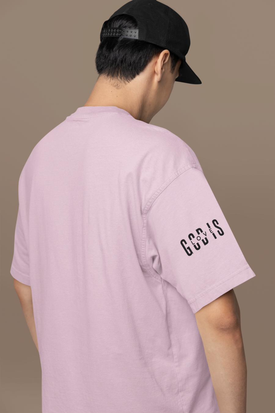 baby pink side view god is love oversized t shirt dheethbynature.png - Dheeth By Nature