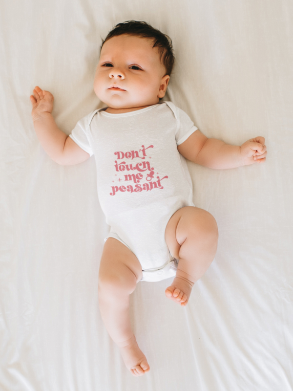 dont touch me peasent dheethbynautre onesie roamper white - Dheeth By Nature
