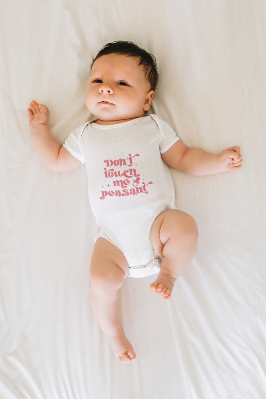 dont touch me peasent dheethbynautre onesie roamper white - Dheeth By Nature