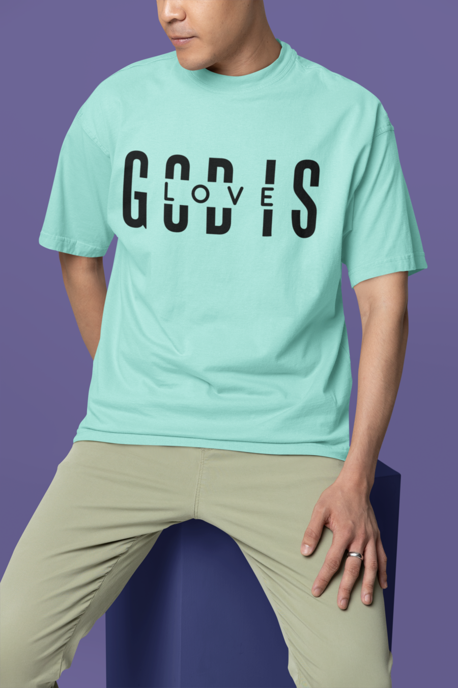 mint god is love oversized t shirt dheethbynature - Dheeth By Nature