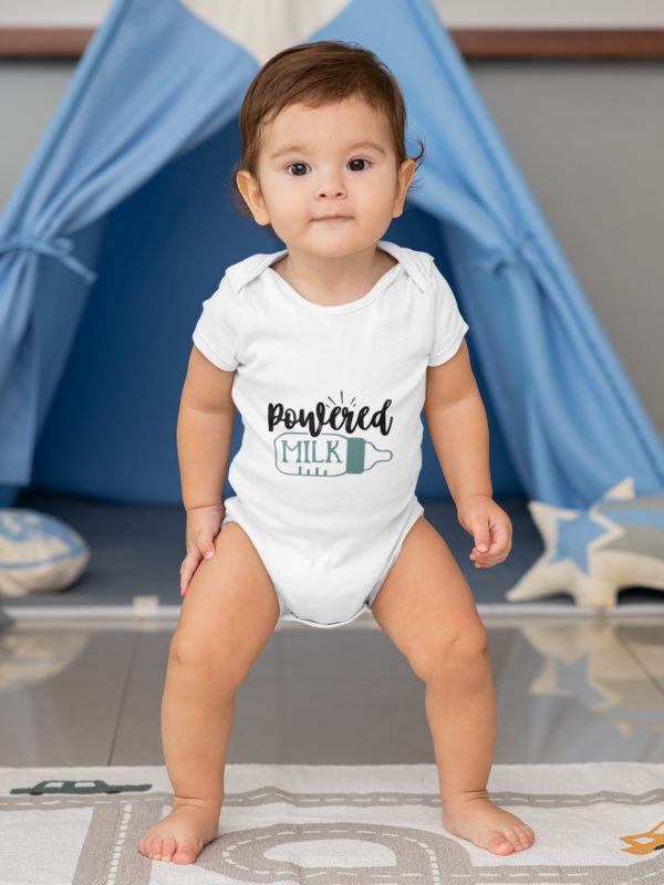 powered milk white dheethbynature baby roamper onsie - Dheeth By Nature