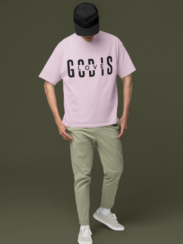 baby pink god is love oversized t shirt dheethbynature a - Dheeth By Nature